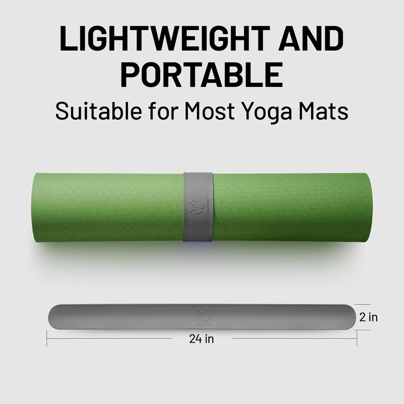 Slim Panda Yoga Mat Strap Slap Band, One Snap Keeps Mats Tightly Rolled, Heavy-Duty Clasp Fits Most Size Mats(24" L X 2" W) - Image 3